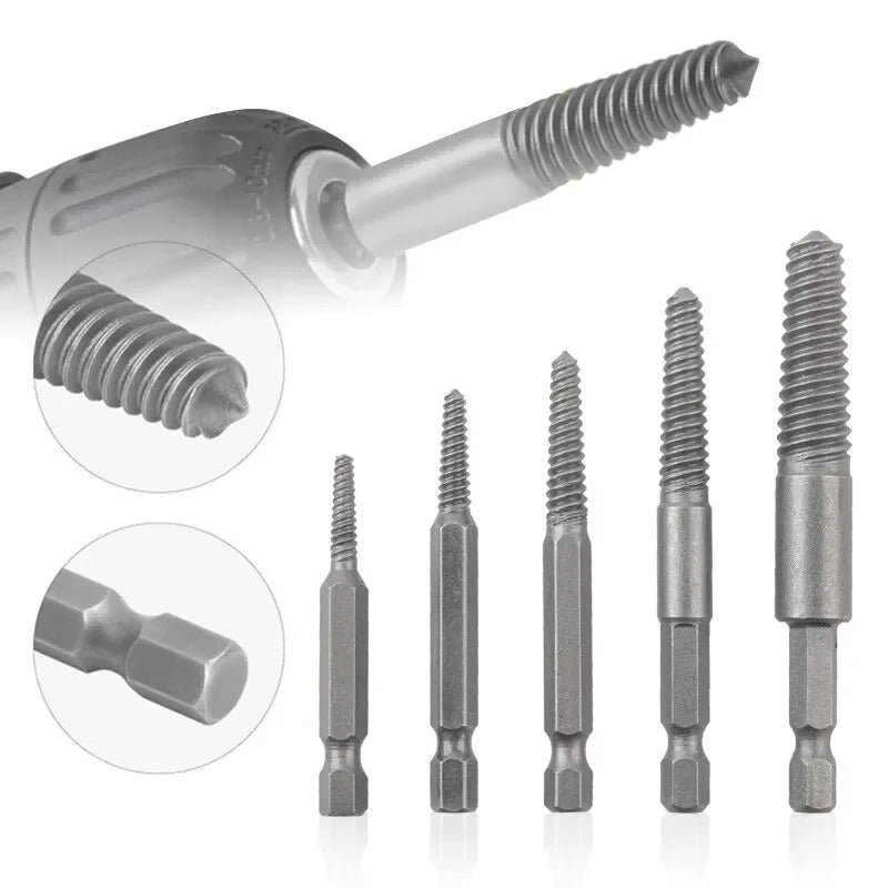 10pc Hexagonal Shank Broken Head Screw Extractor Screw Broken Head Screwdriver for Taking out Electric Drill Tool Set