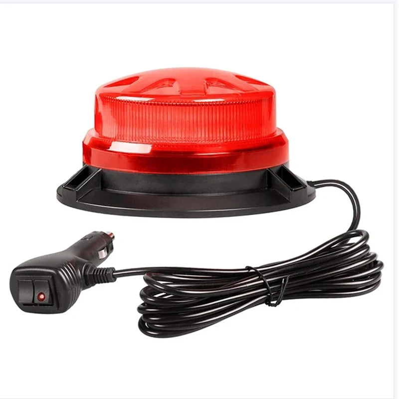 Magnetic Base LED Blue Emergency Strobe Light Car Police Roof Flashing Hazard Warning Light 12V/24V Vehicle Safety Beacon Lamp Red