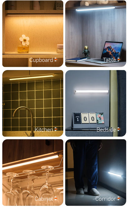 Plutus-Quinn LED Night Lights Wireless Motion Sensor Wall Light USB Rechargeable Kitchen Cabinet Corridor Night Lamp For Bedroom