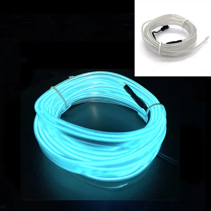 Car LED Strip EL Wire Rope Tube USB Switch Cigarette Car Ambient Light Neon Light Garland Decoration Flexible Led Tube Auto Led Ice blue Strip