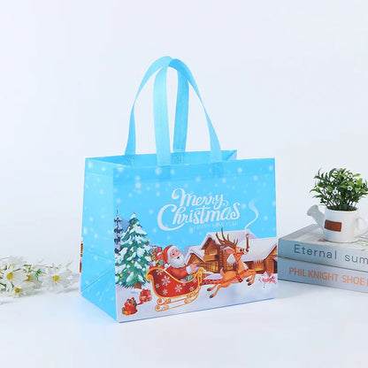 Merry Christmas Gift Bags Non-woven Santa Claus Snowman Handbag Xmas Holiday Party Supplies 2024 New Year Candy Gift Packaging 13