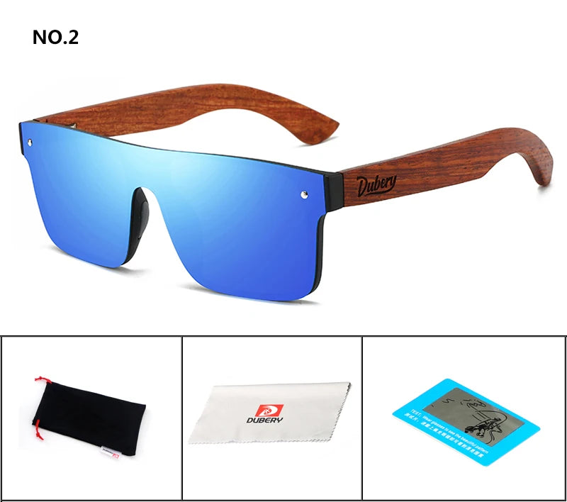 DUBERY® Natural Wooden Sunglasses Men Polarized Fashion Sun Glasses Original Wood Oculos De Sol Masculino 219 C2 D219