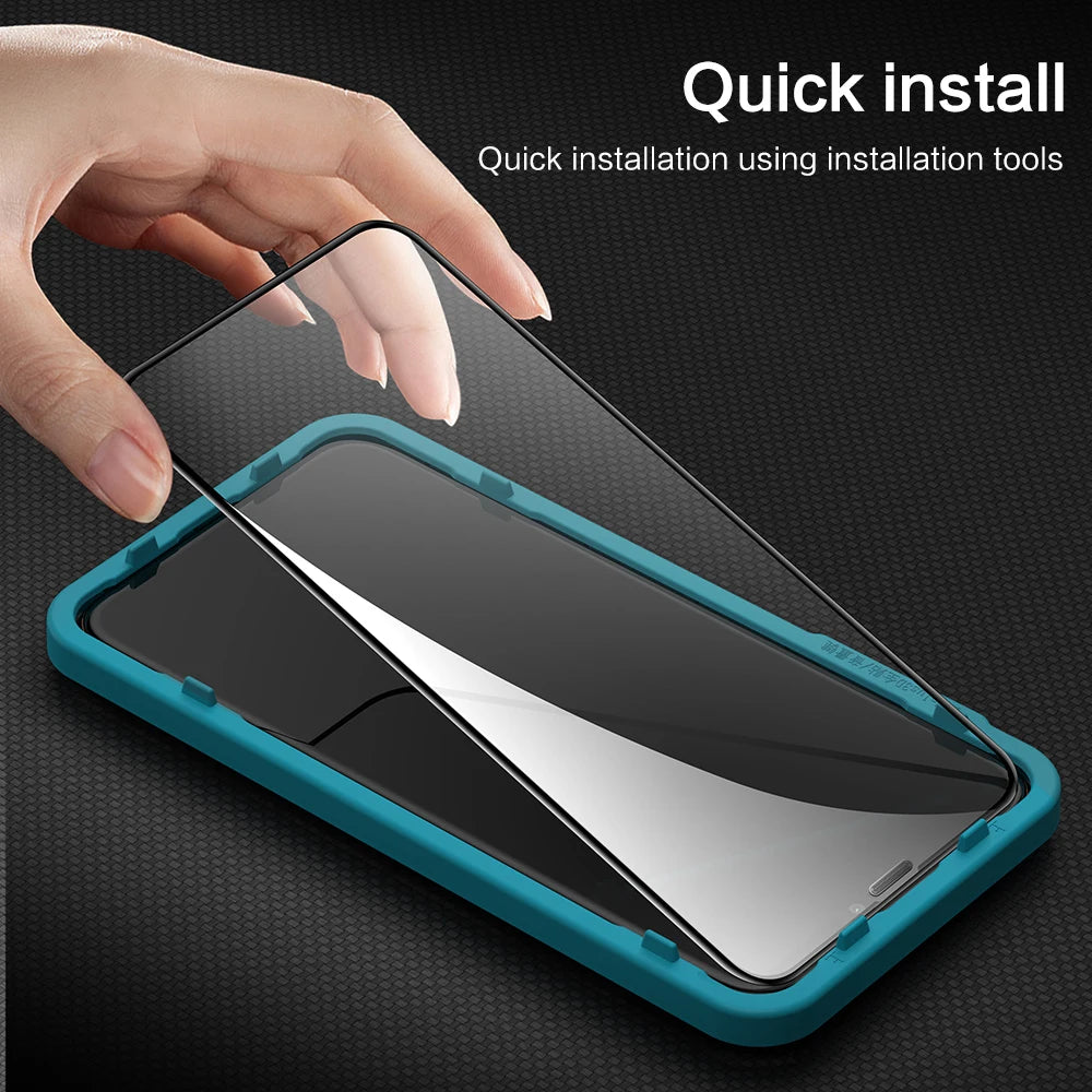 Dust Proof Receiver Tempered Glass Screen Protector For iPhone 14 13 12 11 Pro Max X XS XR 13 12 mini Full Cover HD