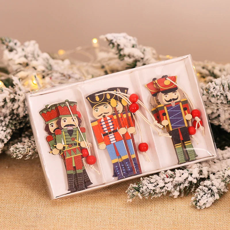 Wooden Christmas Pendant Merry Christmas Decoration for Home 2023 Navidad Xmas Tree Hanging Ornaments Kids Gifts New Year 2024