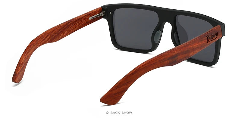 DUBERY® Natural Wooden Sunglasses Men Polarized Fashion Sun Glasses Original Wood Oculos De Sol Masculino 219