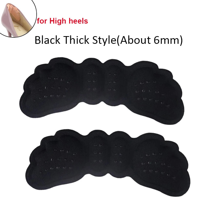 2pcs Shoe Heel Insoles Foot Heel Pad Sports Shoes Adjustable Antiwear Feet Inserts Insoles Heel Protector Sticker Insole Brioche C -Black 1 As picture