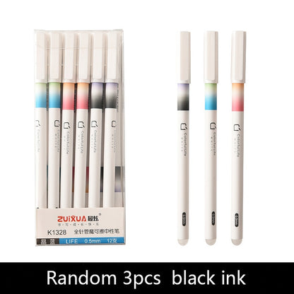 3Pcs/Set Constellation Erasable Gel Pens for School Office Writing Tools Kawaii Neutral Pen Stationery Gift 0.5mm Black Blue Ink E-Random 3PCS black