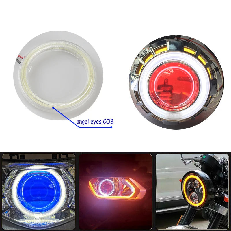 COB Angel Eyes Halo Ring Car Motorcycle DRL Fog Light LED Headlight Bulb Lamp DC 12V