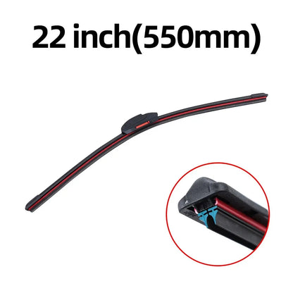 Universal Car Windshield Wiper Blades Double Layer Soft Rubber Automotive Replacement Wipers Easy to Install 18" 22" 24" 26" 22 Inch (550mm)