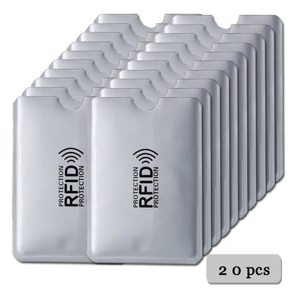 5-20 pcs Aluminium Anti Rfid Card Holder NFC Blocking Reader Lock Id Bank Card Holder Case Protection Metal Credit Card Case 20 pcs Silver