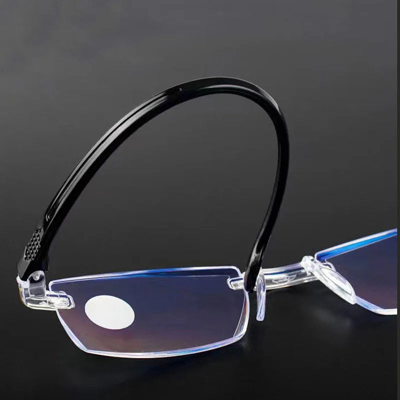 New Anti Blue Ray Reading Glasses Men Women Rimless Cutting Presbyopia Eyewear for Ladies Blue Light Glasses