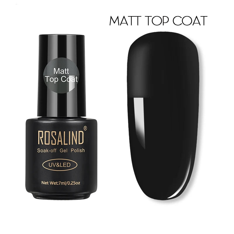 ROSALIND Gel Nail Polish Lamp All For Nails Art Manicure With Matt Base Top Coat Semi Permanant Gellak Nail Gel Polish Varnishes MATT