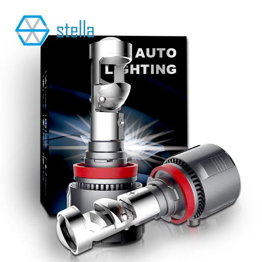 Stella 2x H7 H11 LHD/RHD LED Headlight Mini Lens Projector 9005/9006 Auto Low Beam STG Canbus Bulb For Car/Motor 12v 80W 10000LM