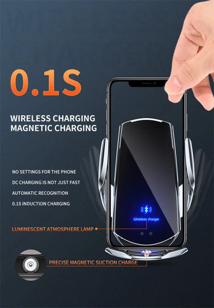 Car Wireless Charger Magnetic Auto Car Mount Phone Holder For iPhone Samsung Xiaomi Infrared Induction 15W Fast Charging Station