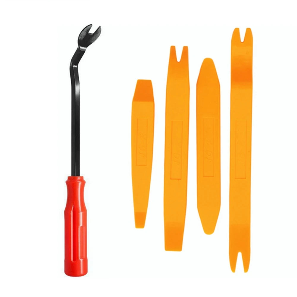 Car Door Tool Panel Trim Removal Tool Kits Navigation Plastic Seesaw Conversion Tool Car Removal Tool Car Repairing Hand Tools Yellow 4PCS CHINA