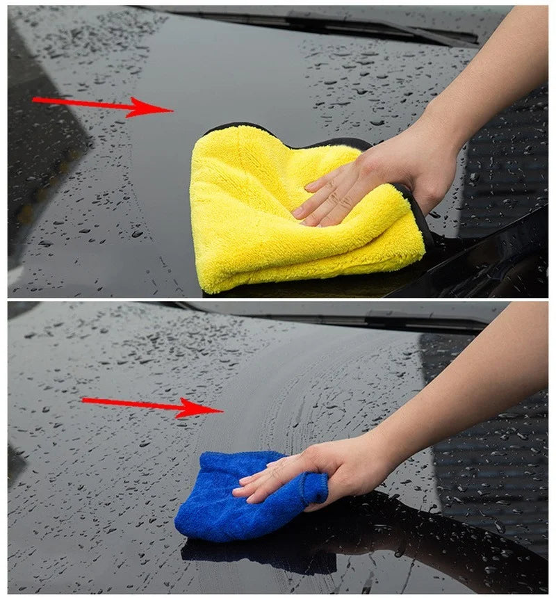 Microfiber Cleaning Towel Thicken Soft Drying Cloth Car Body Washing Towels Double Layer Clean Rags 30/40/60cm