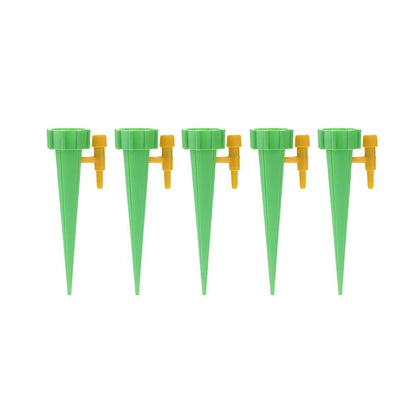 Self-Watering Kits Automatic Waterer Drip Irrigation Tool Plant Watering Device Adjustable Waterer Control Valve Garden Supplies Green 5pcs