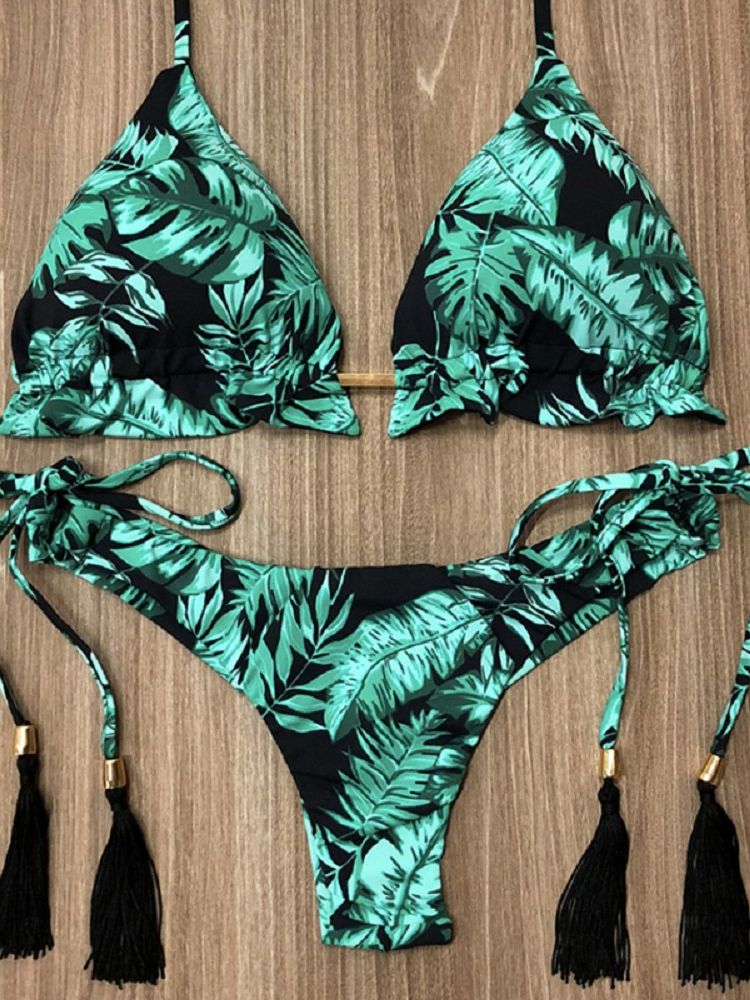 Sexy Print Bikinis Set Women Swimsuit Bandage Two-Piece Swimwear Brazilian Biquínis Beachwear Bathing Suit 2023 New