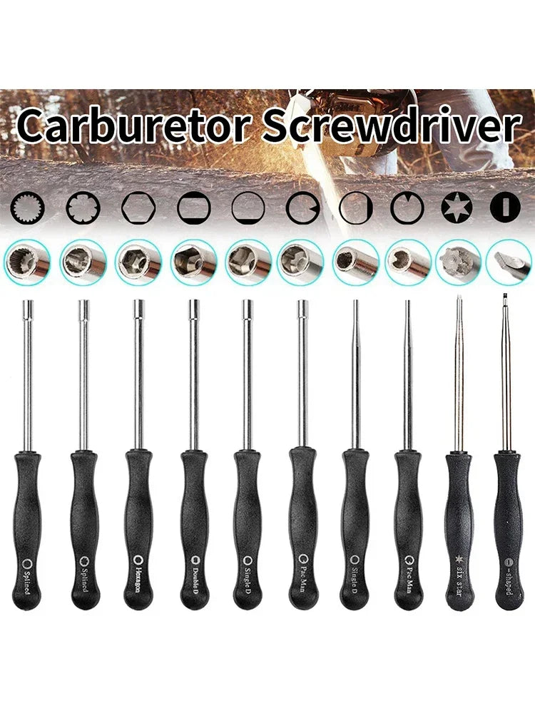 10 Pcs Carburetor Adjustment Tool Screwdriver Kit for 2 Cycle Carburator Adjusting Small Carb Tune up Carburetor Adjuster Tool