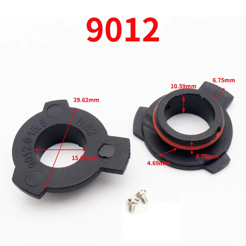 2Pcs Black Car LED Headlight Bulb Adapter Holder Base Sockets Retainer for H1 H3 H4 H7 H11 H13 9004 9005 9006 9007