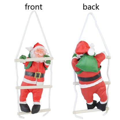 Christmas Ornaments Gift Climbing Ladder Santa Claus Christmas Tree Wall Hanging Pendants Climbing Rope Doll New Year Kids Toy