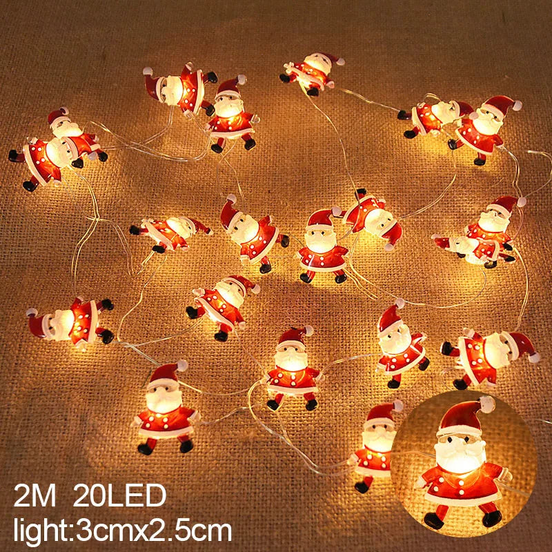 2M Snowman Santa Claus Snowflake LED String Light Garland Xmas Tree Christmas Decoration For Home Navidad Natal New Year Gift Santa Claus