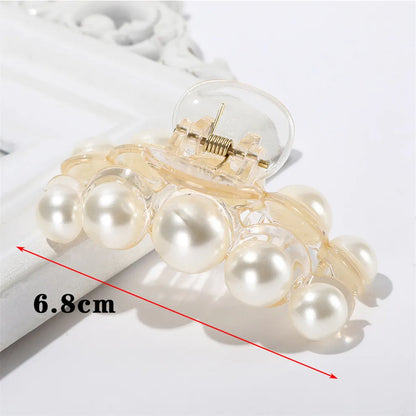 AWATYR 2021 New Hyperbole Big Pearls Acrylic Hair Claw Clips Big Size Makeup Hair Styling Barrettes for Women Hair Accessories LA3688-2 China