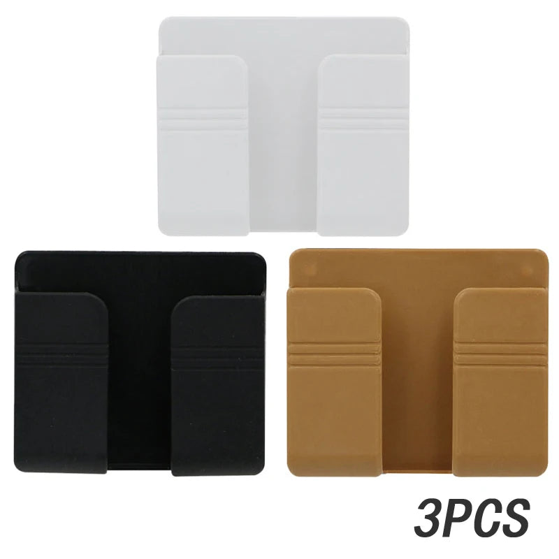 4/2/1Pcs Multifunction Punch Free Wall Mounted Storage Box Organizer TV Remote Control Mounted Mobile Phone Plug Charging Holder 3 colors-3pcs