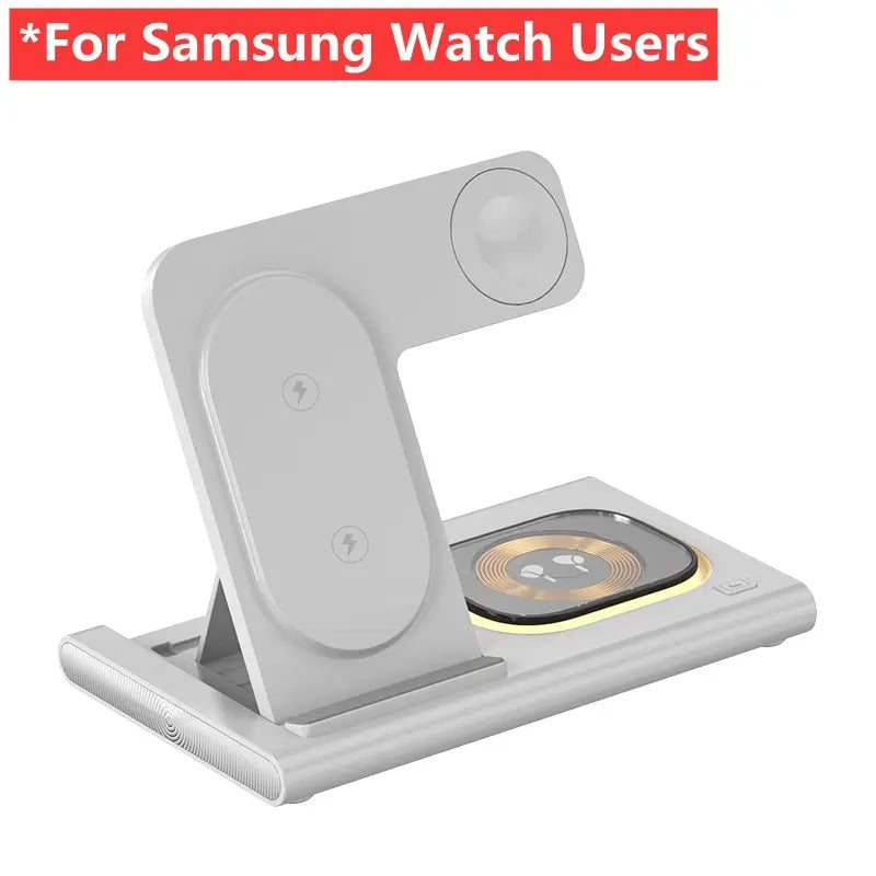 3 in 1 Wireless Charger Stand Pad For iPhone 15 14 13 12 Samsung S23 S22 Galaxy Watch 5 4 Active Buds Fast Charging Dock Station For Samsung Watch 1
