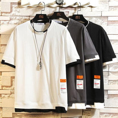 Short Sleeve T Shirt Men Summer Loose Tshirt Top Tees Fashion Clothes Plus OVERSize O NECK