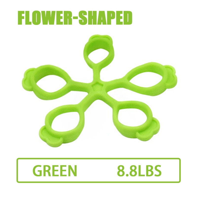 Silicone Grip Device Finger Exercise Stretcher Arthritis Hand Grip Trainer Strengthen Rehabilitation Training To Relieve Pain Flower-green 8.8LB
