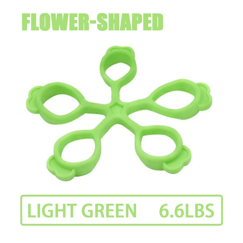 Silicone Grip Device Finger Exercise Stretcher Arthritis Hand Grip Trainer Strengthen Rehabilitation Training To Relieve Pain Flower-light gr6.6LB