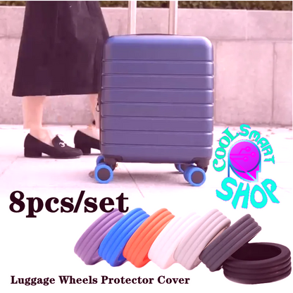 Silicone Wheels Covers Silent Anti Wear Luggage Wheels Protector Cover Caster Shoes Covers Travel Luggage Suitcase Reduce Noise