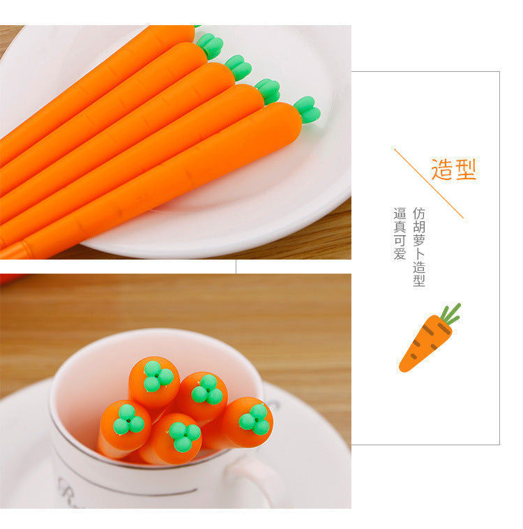 Simulation Carrot Gel Pen Creative 0.38mm Ink Cute Kawaii Student Promotional Pens Gift School Office Signature Writing Supplies