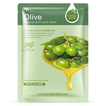 Skin Care Six Fruit Plant Facial Mask Moisturizing Oil-control Blueberry Cucumber Pomegranate Fruit Aloe Face Mask