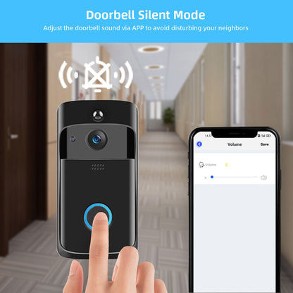 Smart Doorbell Camera Wifi Wireless Video Doorbell Call Intercom for Apartments Door Bell with Free Cloud Storage Home WiFi Bell