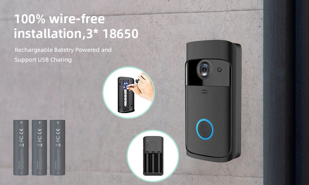 Smart Doorbell Camera Wifi Wireless Video Doorbell Call Intercom for Apartments Door Bell with Free Cloud Storage Home WiFi Bell