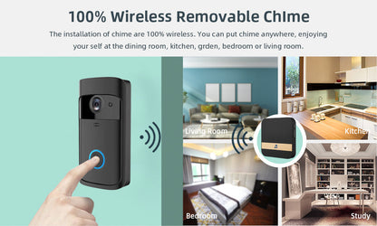 Smart Doorbell Camera Wifi Wireless Video Doorbell Call Intercom for Apartments Door Bell with Free Cloud Storage Home WiFi Bell