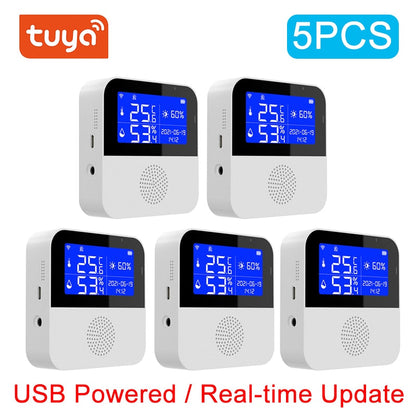 Smart Temperature and Humidity Sensor with LCD Display and Voice Control Compatibility USB powered 5PCS