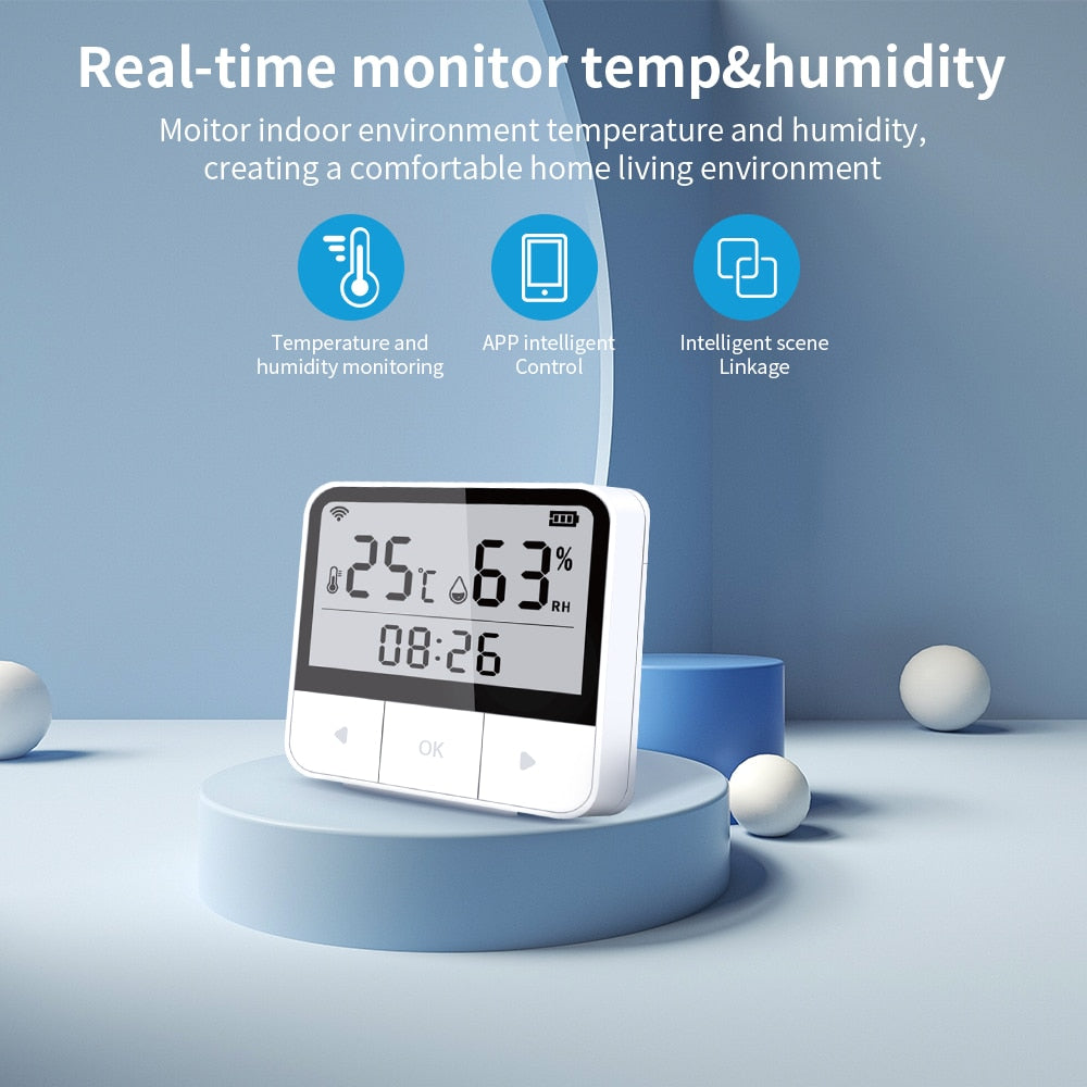 Smart Temperature and Humidity Sensor with LCD Display and Voice Control Compatibility