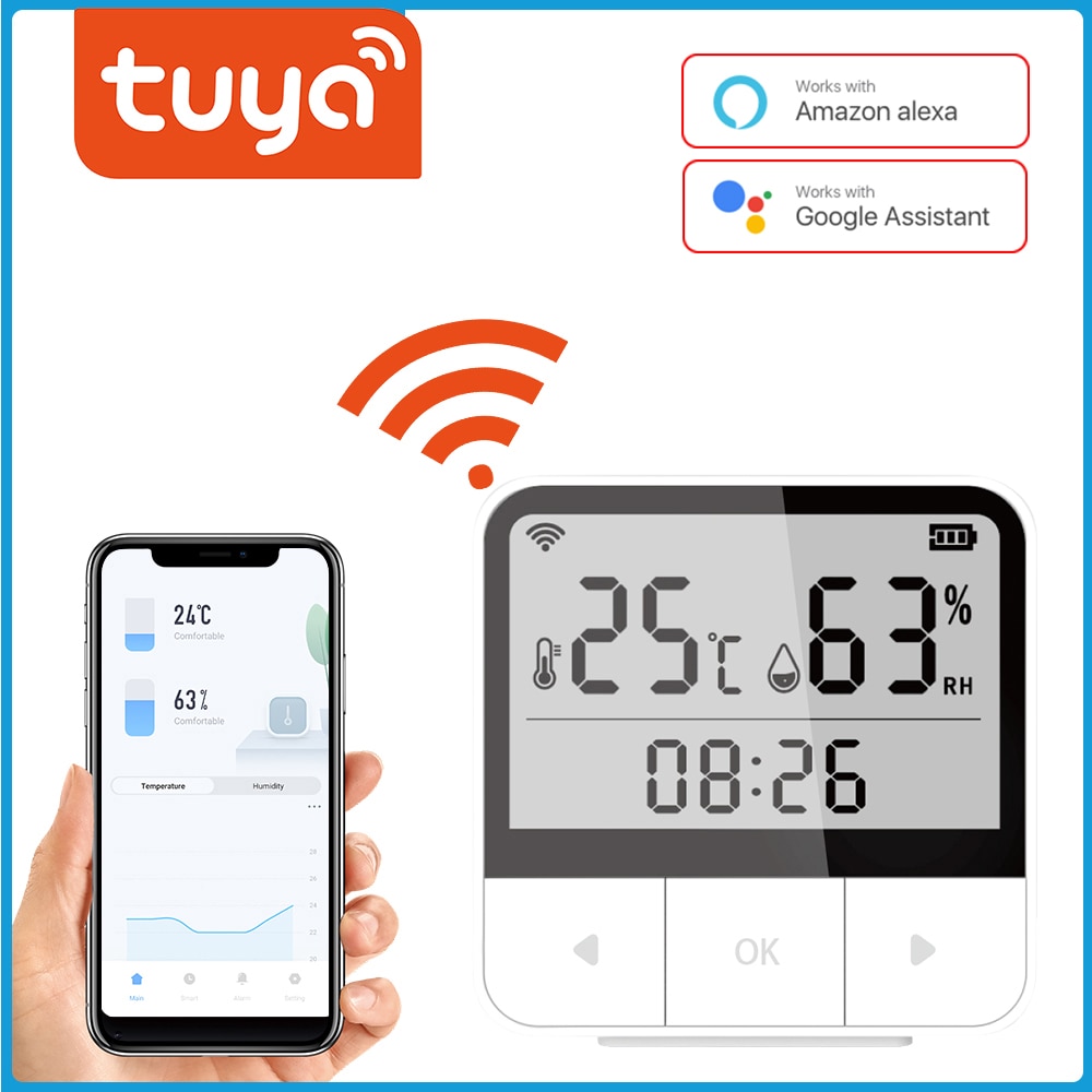 Smart Temperature and Humidity Sensor with LCD Display and Voice Control Compatibility