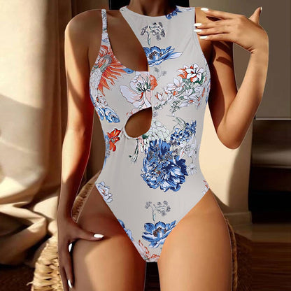 Soild One Piece Swimsuit 2023 New Female Cutout Multicolor Shoulder Bathing Suit High Waist Sexy Push Up Swimwear Women A262Y11