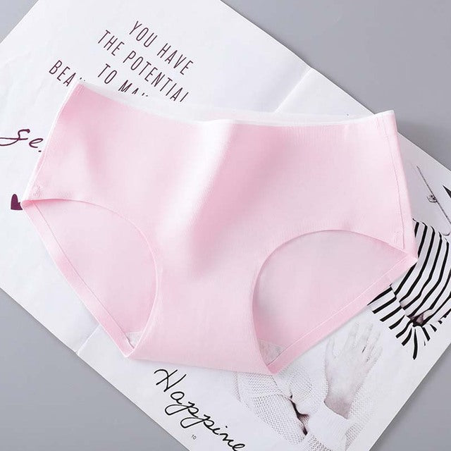 Solid Panties New Leakproof Antibacterial Cotton Briefs SexyPink Cute Girls Underwear for Women Large size shorts light pink 5pcs