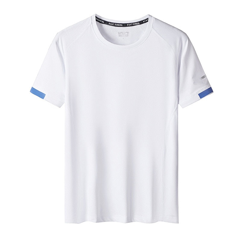 Sport Men'S GYM Quick Dry Mesh T-shirts Fashion Summer Short Sleeves Black White Tshirt Top Tees Oversized 7XL 8XL 9XL