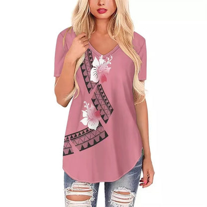 Spring Women T Shirt V Neck Fashion Tees Short Sleeve Tops 5xl Casual Oversized Clothing Harajuku Ladies T Shirt Summer Pullover K01-CL012813