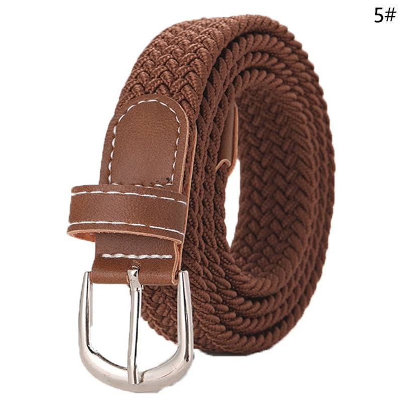 Stretch Canvas Leather Belts for Men Female Casual Knitted Woven Military Tactical Strap Male Elastic Belt for Pants Jeans as picture 12