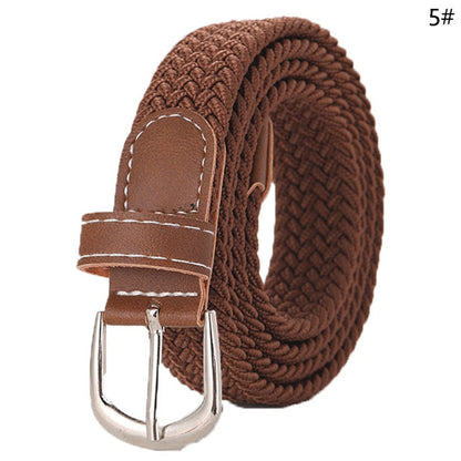 Stretch Canvas Leather Belts for Men Female Casual Knitted Woven Military Tactical Strap Male Elastic Belt for Pants Jeans as picture 12