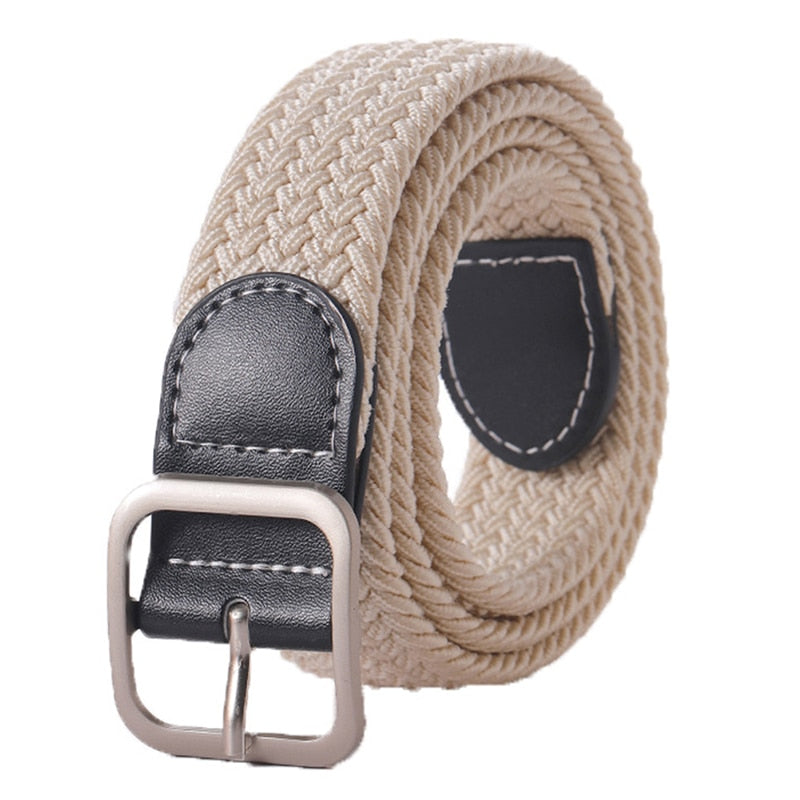 Stretch Canvas Leather Belts for Men Female Casual Knitted Woven Military Tactical Strap Male Elastic Belt for Pants Jeans as picture 11