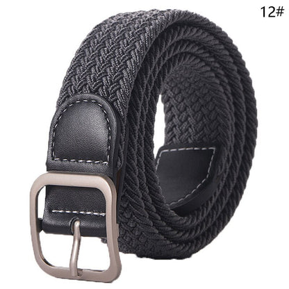 Stretch Canvas Leather Belts for Men Female Casual Knitted Woven Military Tactical Strap Male Elastic Belt for Pants Jeans as picture 13