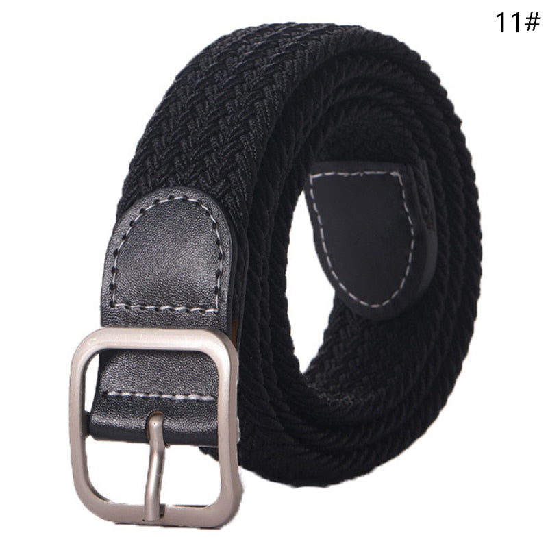 Stretch Canvas Leather Belts for Men Female Casual Knitted Woven Military Tactical Strap Male Elastic Belt for Pants Jeans as picture 7